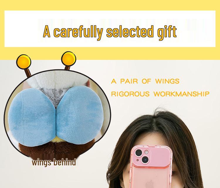 Kreatives Bienen-Kaninchen Plüschtier - Kleines Kaninchen Kuschelkissen Puppe für Kindergeburtstagsgeschenk