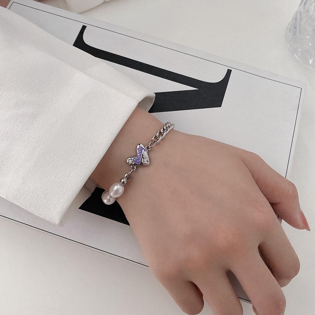 Alloy Personalized Hip-Hop Bracelet Men'S And Women'S Metal Chain Simple Atmosphere Versatile Jewelry