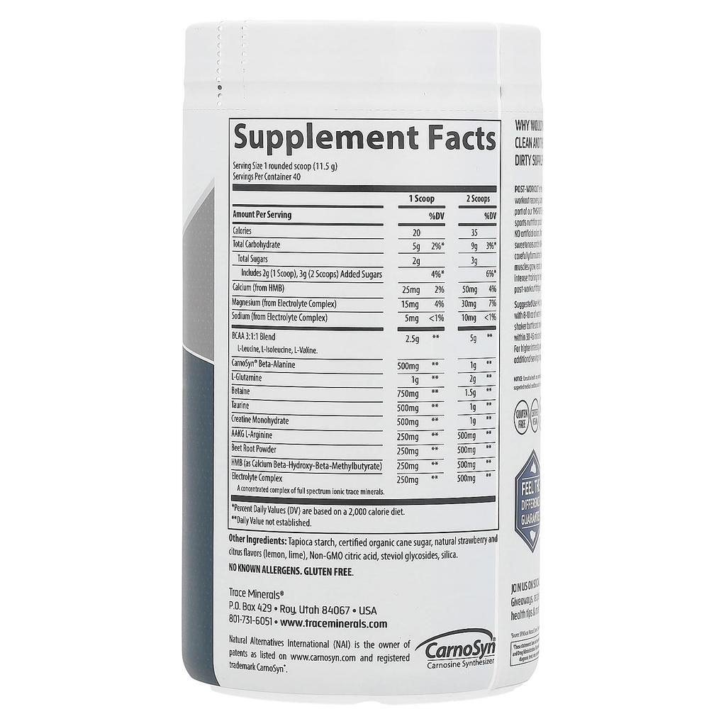 Tmsport, Clean Post Post Workout, Strawberry Lemonade, 460G(1.01Lbs)