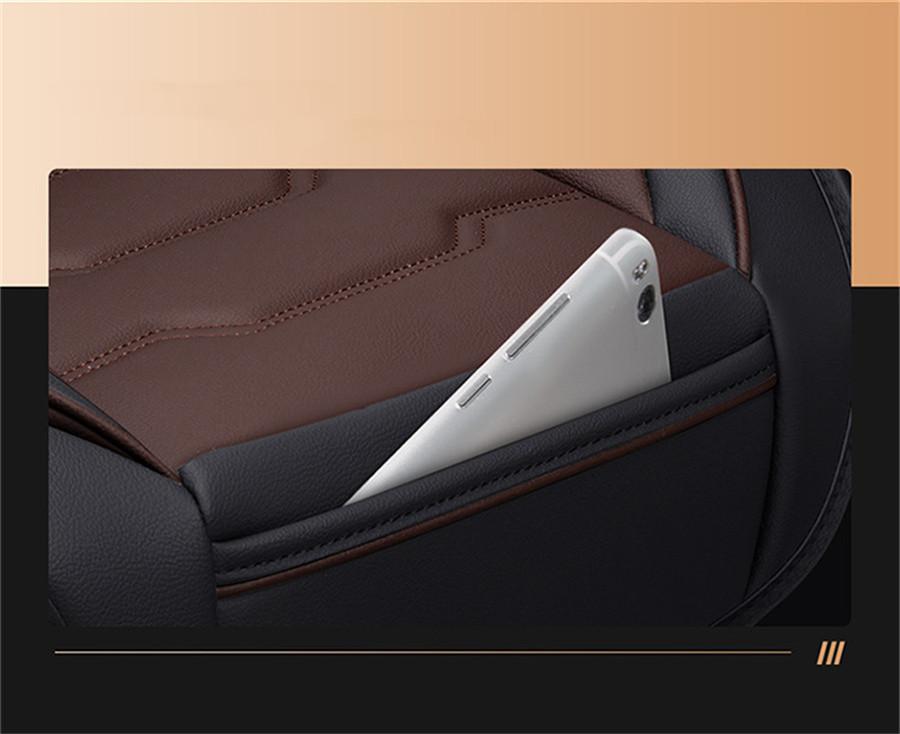 6D Stereo PU Leather Car Cushion Seat Covers Car-styling Full Surrounded Front+rear Cushion 5-Seats For all Seasons...