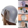 Hair Coloring Highlighting Cap Silicone Salon Hair Dyeing Cap Hairdressing Styling Tool Transparent White