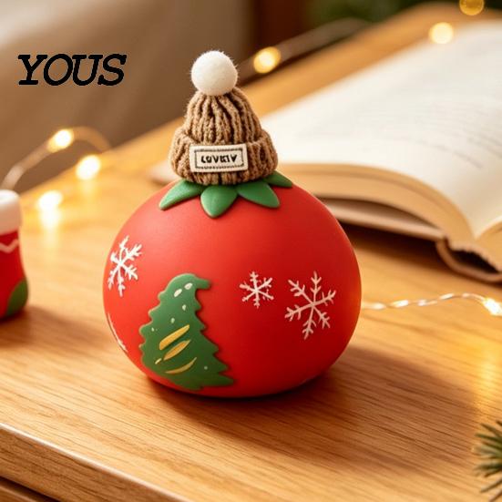 Unique Gift for Friends Christmas Tomato Bear Squeeze Toy Stress Relief, Cute TPR Decompression Kids Stocking Stuffers Figure with Festive Decoration