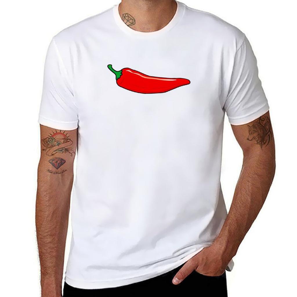 Red Chilli Pepper Tshirt Relaxed Fit Casual Short Sleeve Top Tshirt