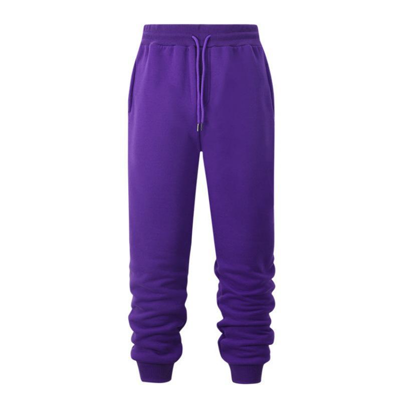 Men's Casual Solid Color Sweatpants - Autumn/Winter 2022 Loose Fit with Cuffed Legs