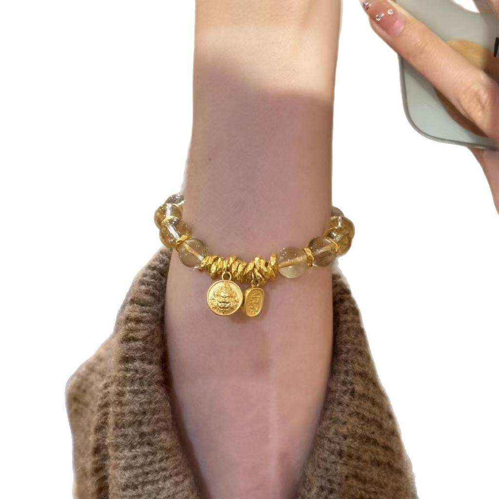 New Chinese-style lucky Nefu entanglement bracelet, high-end sense light luxury transshipment bracelet, niche design ice-through beaded bracelet