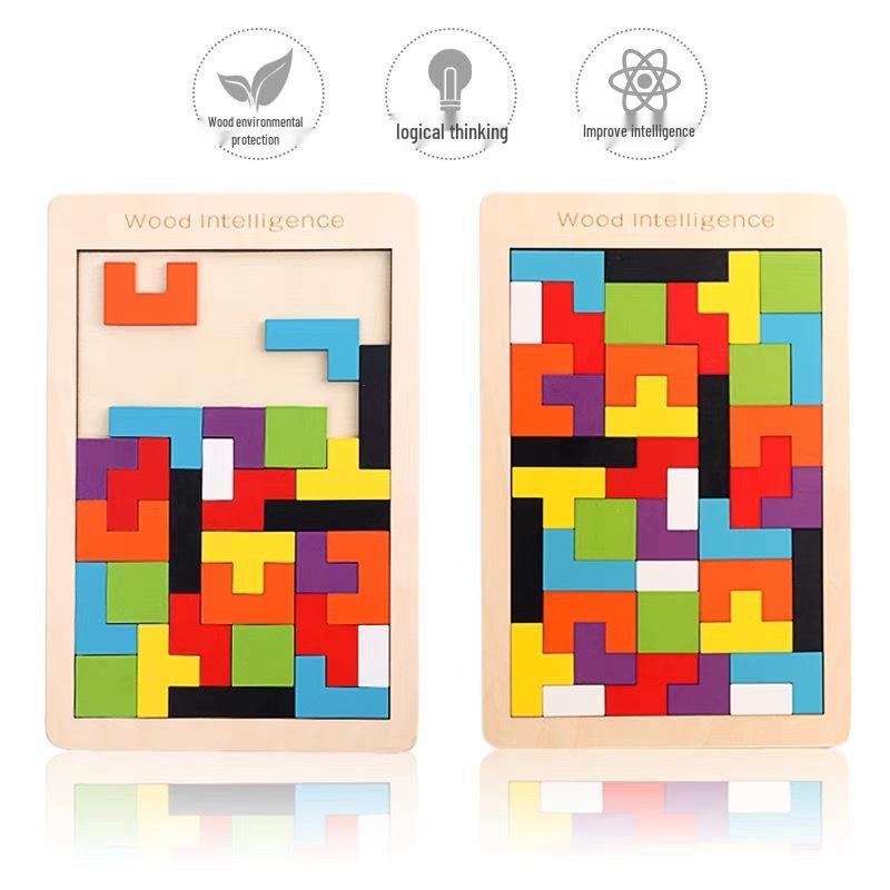 Tetris Wooden Blocks Puzzle for Children's Early Education - Kindergarten Toy