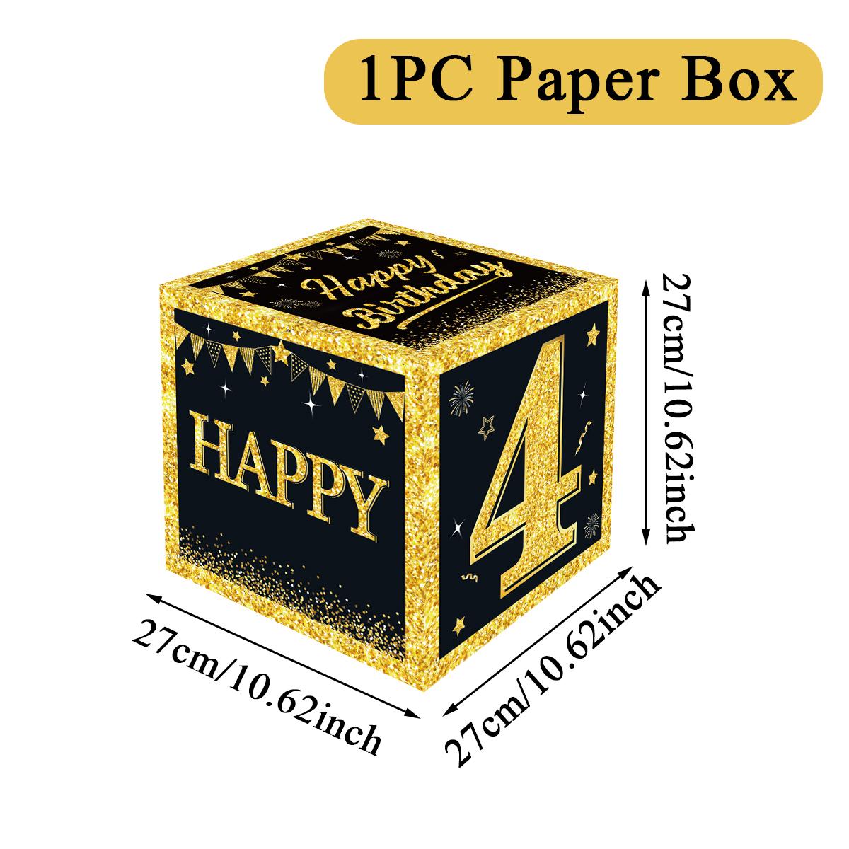 

Black Gold Birthday Number Box Happy DIY 0-9 Birthday Party Decoration Kids Adults Birthday Party 18 30 40 50 Anniversary Decor