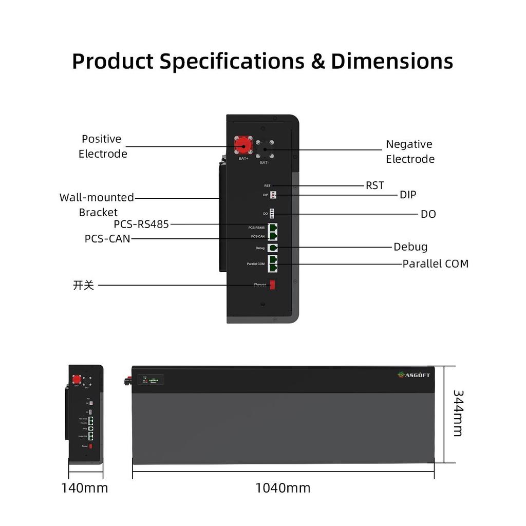 Powergo 7.83kWh 10kW Lifepo4 Lithium Solar BYD 153Ah 51.2V Split IP65 CAN Energy Storage System Stackable Wall-Mounted Home
