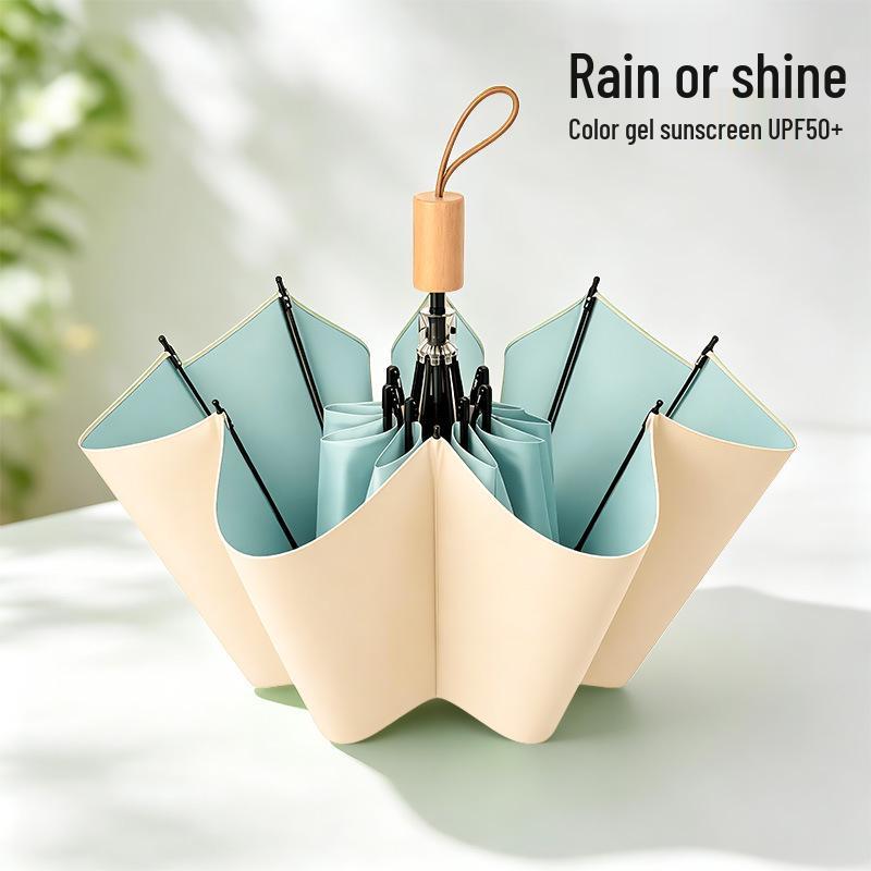 Dual-Use Windproof Large Umbrella: Colorful, Thickened, Anti-UV, Sunshade for Women—Perfect for Rainy & Sunny Days