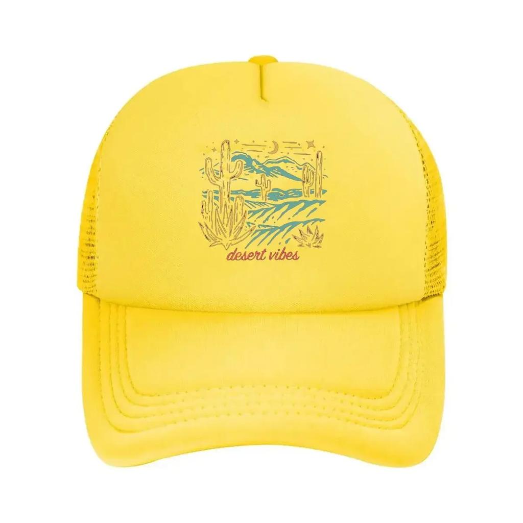 Desert Landscape with Cacti and Moon Mesh Baseball Cap