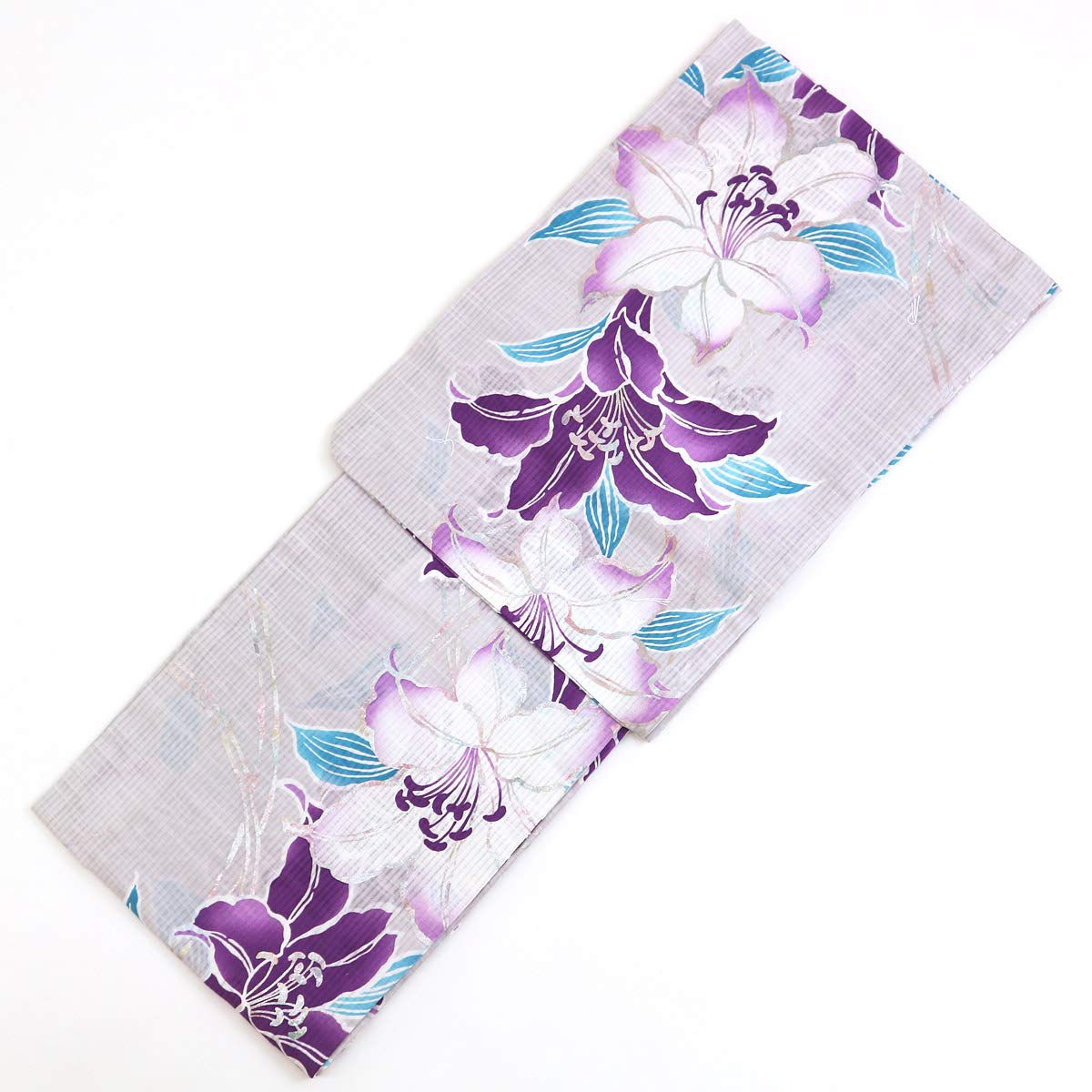 

Юката с лилиями и северным сиянием ViVi Стильный и стильный фиолетовый женский дизайн, Бренд,