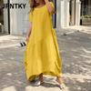 JPNTKY Fashion Summer Spring Solid Color Print Short Sleeve Casual Dresses