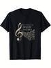 Unisex T-shirt Harmonious Melody Unisex T-Shirt (Music as a Spokesperson When Words Fail) – Black short-sleeved cre