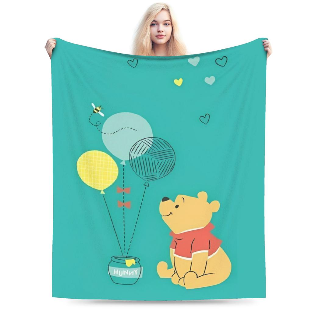 Winnie the Pooh Blanket Cute Cartoon Flannel Awesome Warm Throw Blankets for Bedding Lounge Spring Autumn