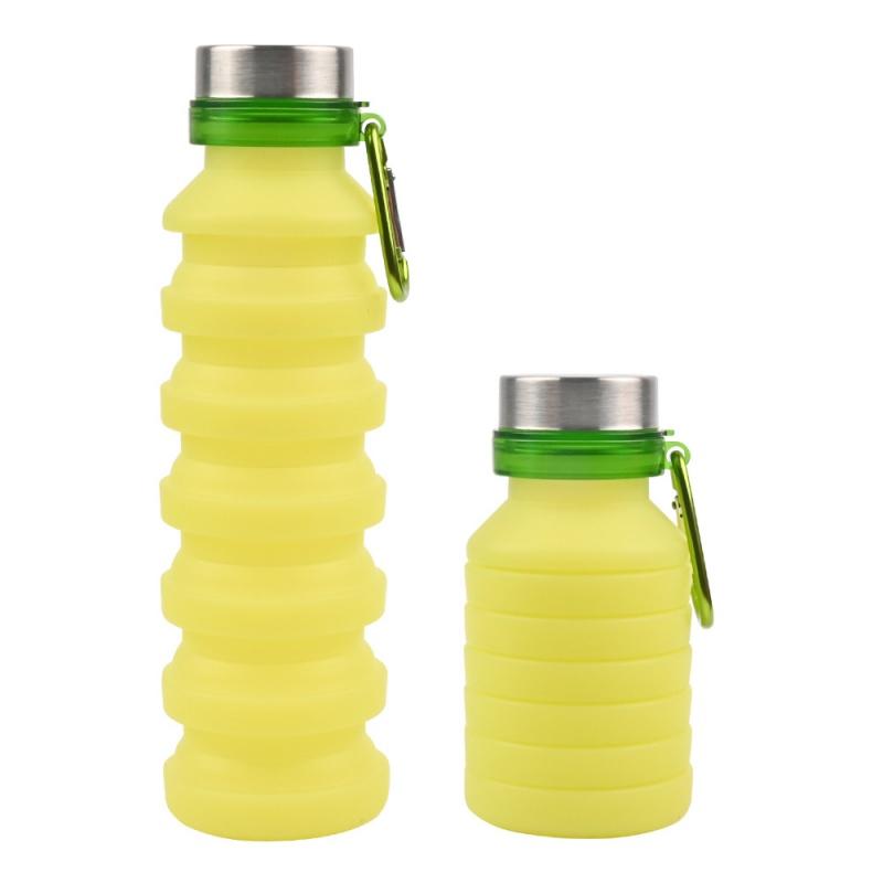 Kreativer Sport-Silikon-Wasserbecher mit Tragegriff, einziehbar, faltbar, tragbar, Silikonbecher für den Außenbereich, praktischer Wasserbecher