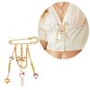 Trendy Alloy Metal Brooch with Swinging Tassels and Floral Charm Multi Purpose Caps And Bag Brooch Decors Accessory