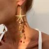 Crystal Pendant Starfish Shell Earrings Long Tassel Sea Series Necklace  Resort Wear