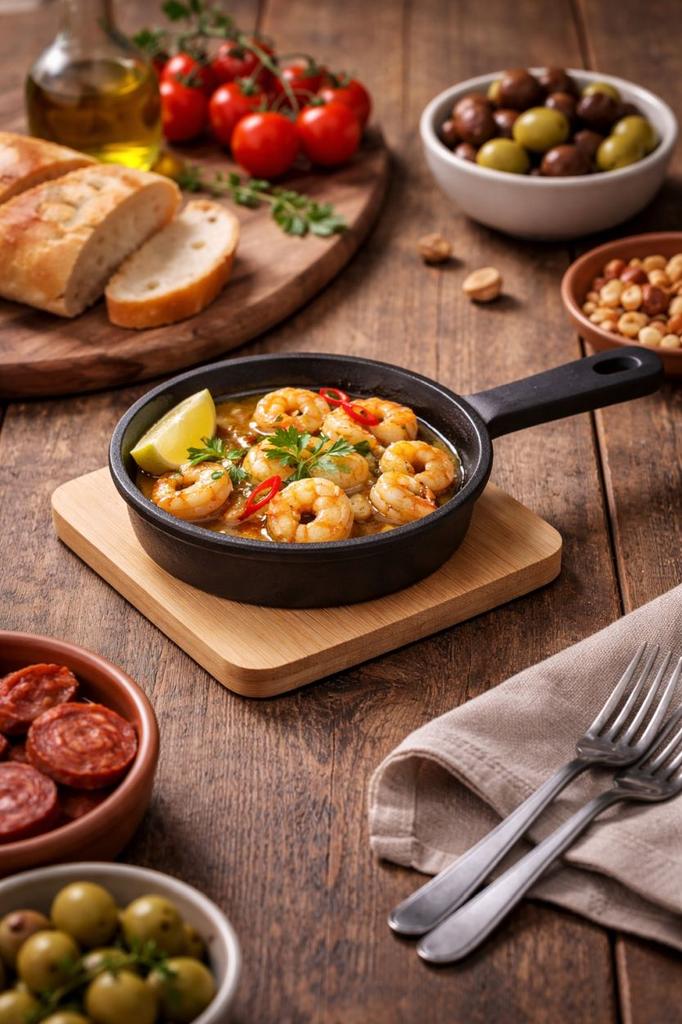Żeliwne Naczynie Do Tapas Z Bambusową Podstawką