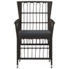 Garden Chairs 2 Pcs Black PE Rattan Steel and Polyester Fabric