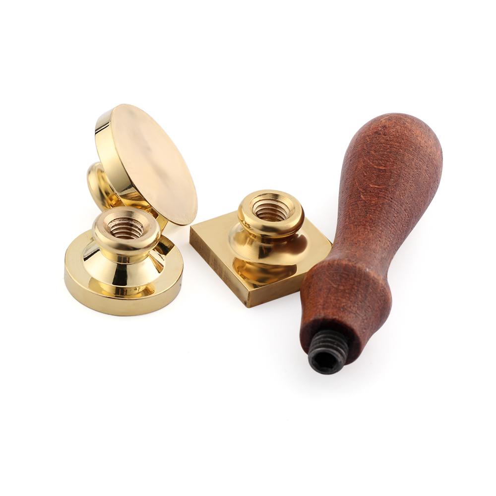 Wood Wax Sealing Stamp Handle Brass Sealing Wax Stamps Head Retro Rosewood Handle Wax Seal Copper Head For Scrapbooking Decor