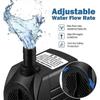 1500L/H Submersible Water Pump, 25W Ultra Quiet Aquarium Pump with 48hs Dry Burning, Fountain Pump with 5ft Power Cord and 2 Nozzles, Water Pump for A