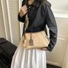 Casual Double-pocket PU Shoulder Bags for Women Versatile Portable Ladies Crossbody Bag Large Capacity Female Handbags Tote