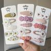 5pcs Clips Set for Kids Girl Hair Accessories Sweet Printe Hairbangs Hairclip Girls Barrette Ins Style Daisy Hairpin