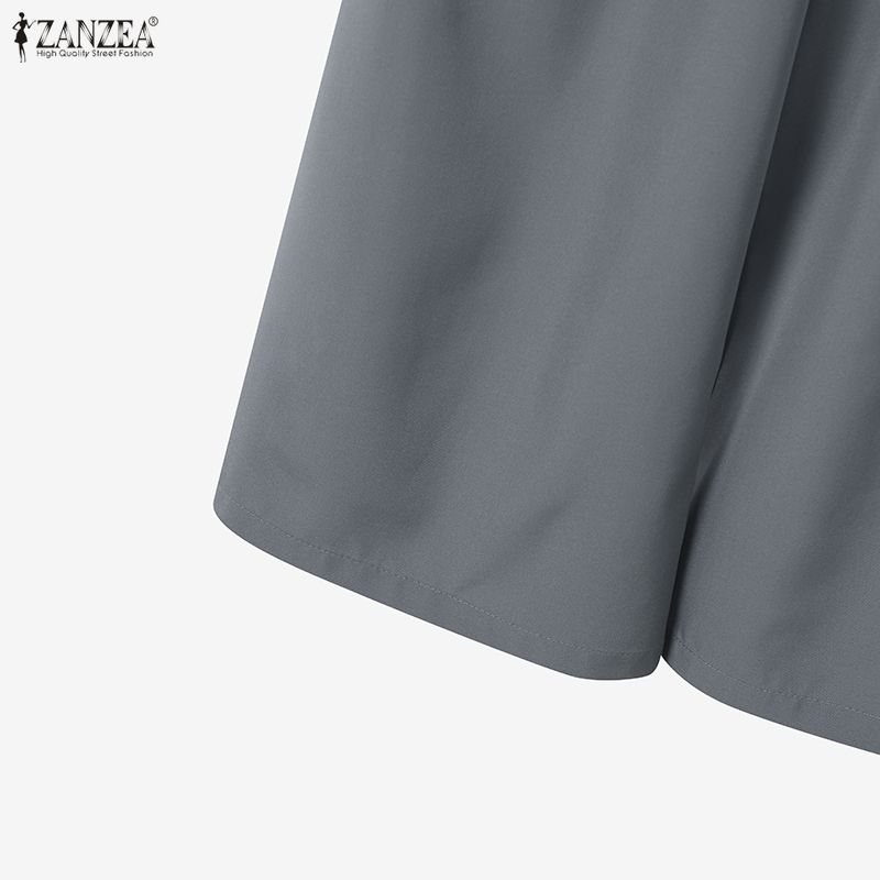 ZANZEA Women 3/4 Sleeve Blouse and Pants Casual Two Piece Suit Sets