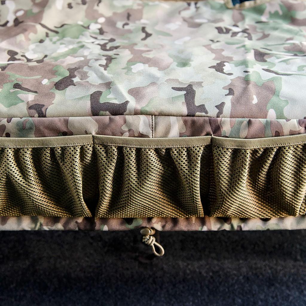 Oregonian Camper Seat Cover Vehicle Seat Jacket REAR Easy Installation Stretchable Mesh Pocket Machine Washable Camo OCB2422CM