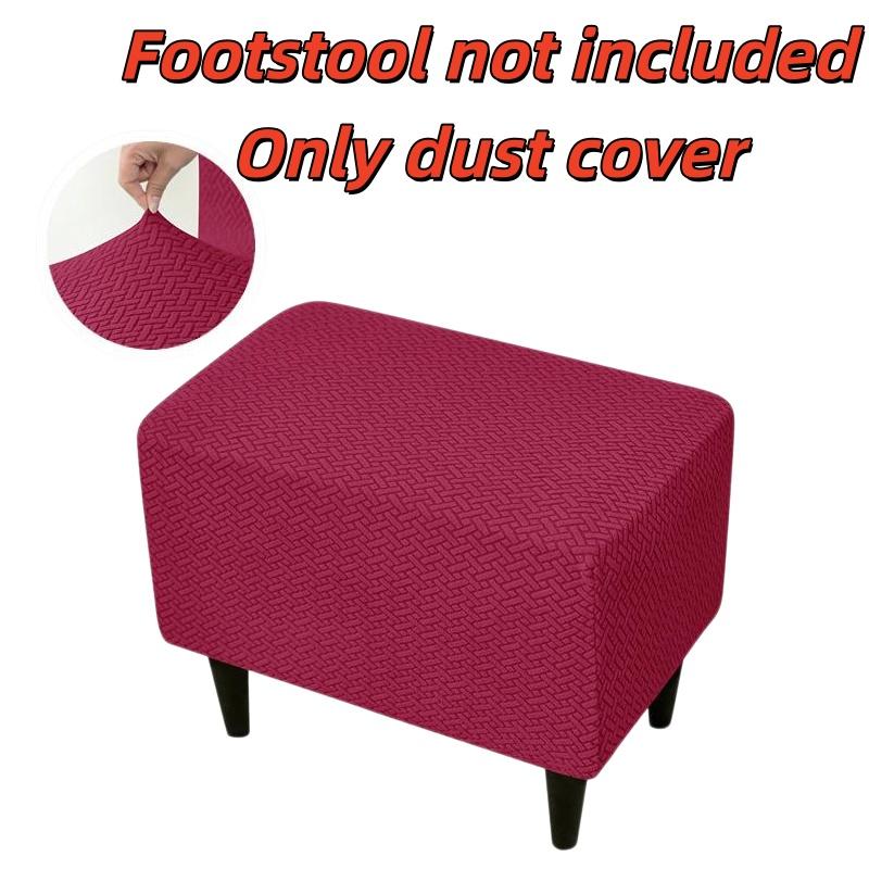 1Pcs Dust-Proof Footrest Protector Case Jacquard Ottoman Slipcovers Elastic All-Inclusive Footstool Pouf Covers For Living Room