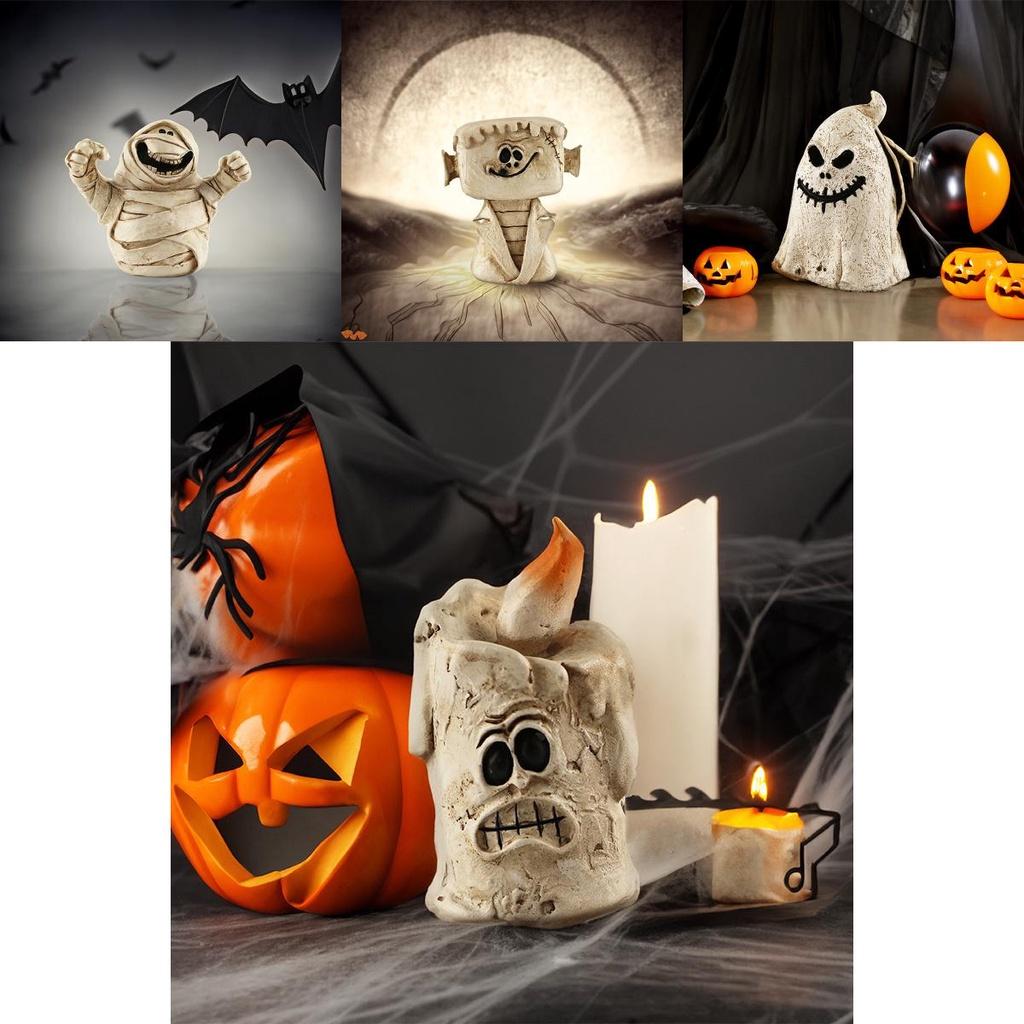 Harz Kürbiskopf Geist Halloween Szenen Dekoration Trendiges Ornament Schreibtischdekoration Kleine Dekoration