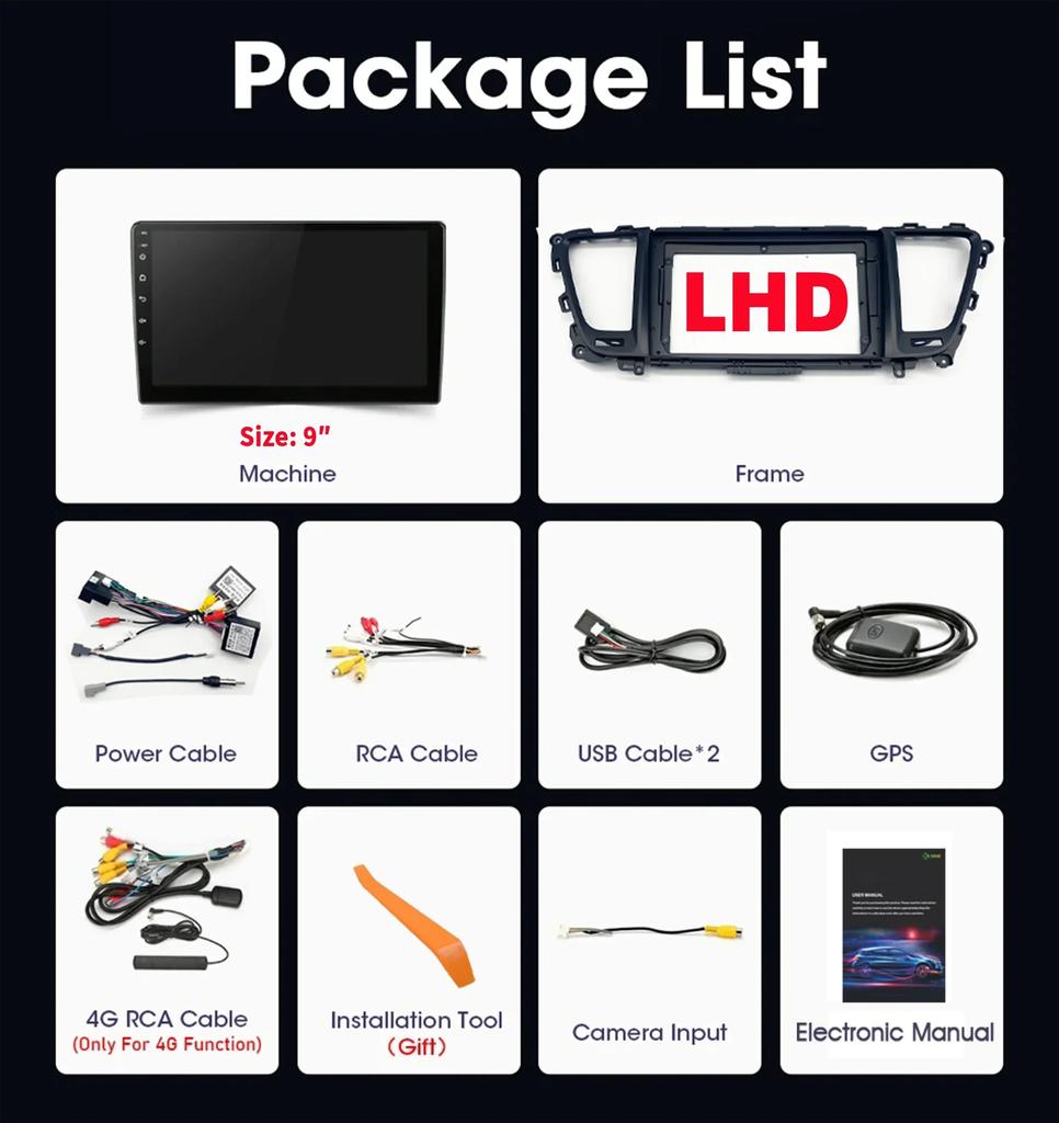 Android 14 For Kia Carnival Sedona 2014-2020 Car Radio Multimedia Wireless Bluetooth Carplay Navigation GPS Touch Screen Stereo