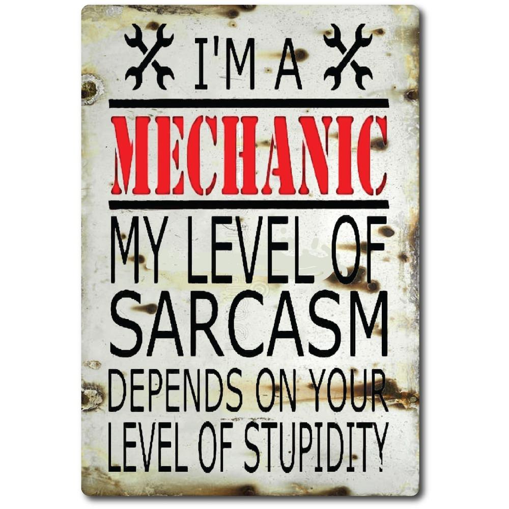 US Mechanic Garage Vintage Retro Tin Sign door Wall Decor Metal Bar Pub Poster