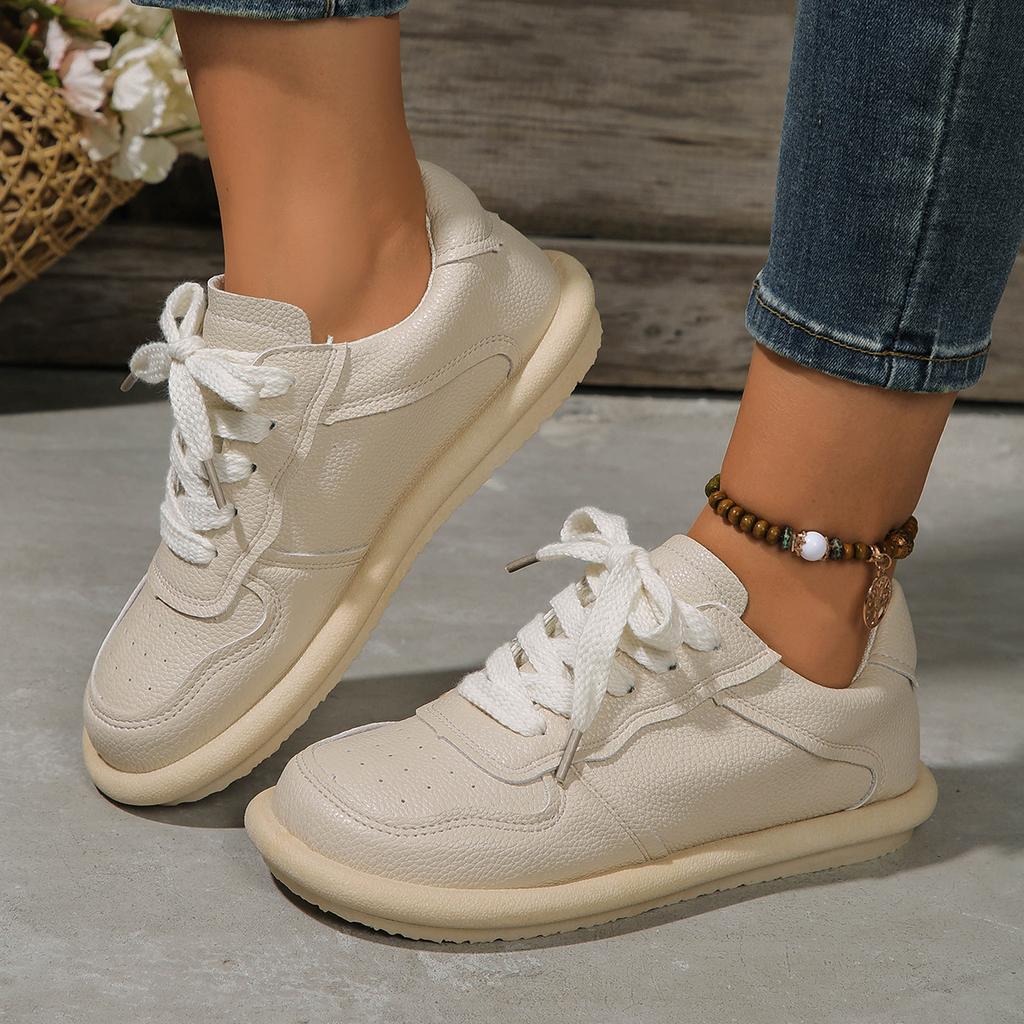 Fashion Woman Sneakers Spring Autumn New Lace Up Flat Platform Shoes Soft Non Slip Round Toe Outdoor Sneakers Women Zapatos De Mujer