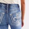 Jeans Donna Vita Alta a Zampa Vestibilità Slim Tasca Ricamata Alta Elasticità Pantaloni Lunghi in Denim