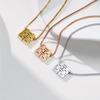 Korean Temperament Fashionable Commuting Daily Versatile Double Happiness Three-Dimensional Pendant Necklace Niche Stainless Steel Collarbone Chain