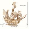 DIY  Sailing Ship Toys 3D Wooden Puzzle Toy Assembly Wood Craft Kits Desk Decoration for Children Kids