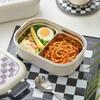 Modern Fashion Style Lunch Box 2 Grid Stainless Steel Sealed Leak Proof Insulated Bento Box Worker High-capacity Food Containers