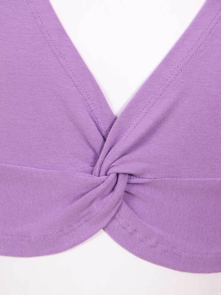 Mädchen Langarm V-Ausschnitt Knoten vorne Einfarbig Tanzjacke Langarm Warmes Ballettanzug