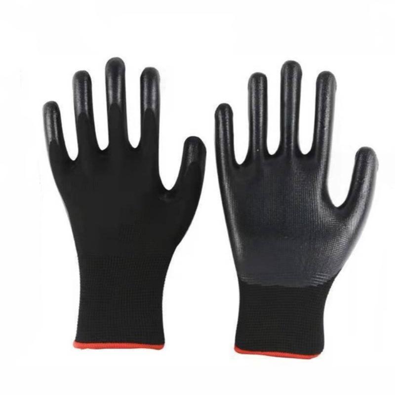 

Non-slip Wear-resistant Breathable Nitrile Gloves Industrial Labor Building Construction Safety Non-slip Work Gloves чорний