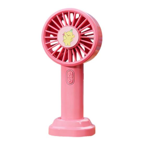 Handheld Fan Cartoon Pet Pattern Multi-Speed Silent Motor USB Rechargeable Portable Desktop Cooling Fan