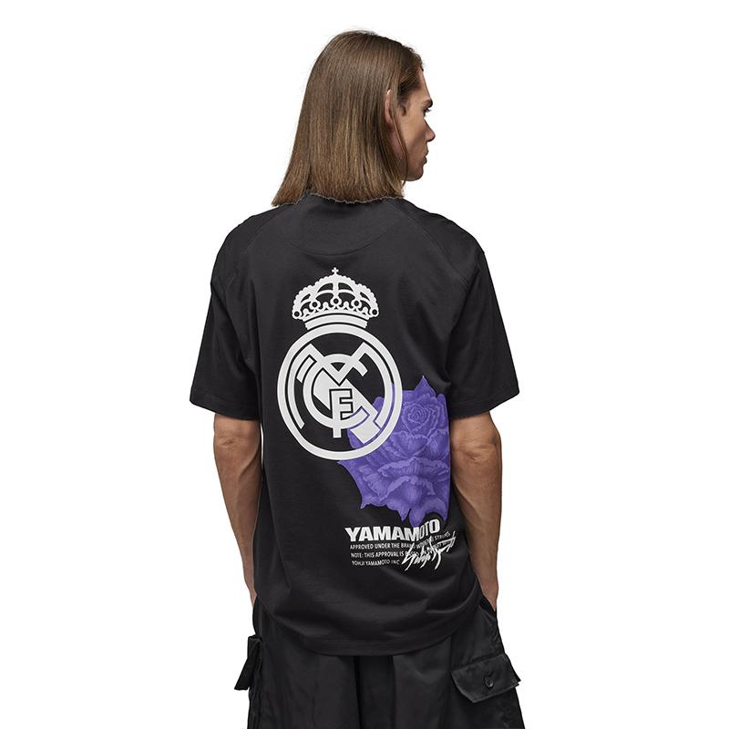 Y-3 X Real Madrid Kollaboration Rundhals Kurzarm T-Shirt Unisex T-Shirt Schwarz IT3719