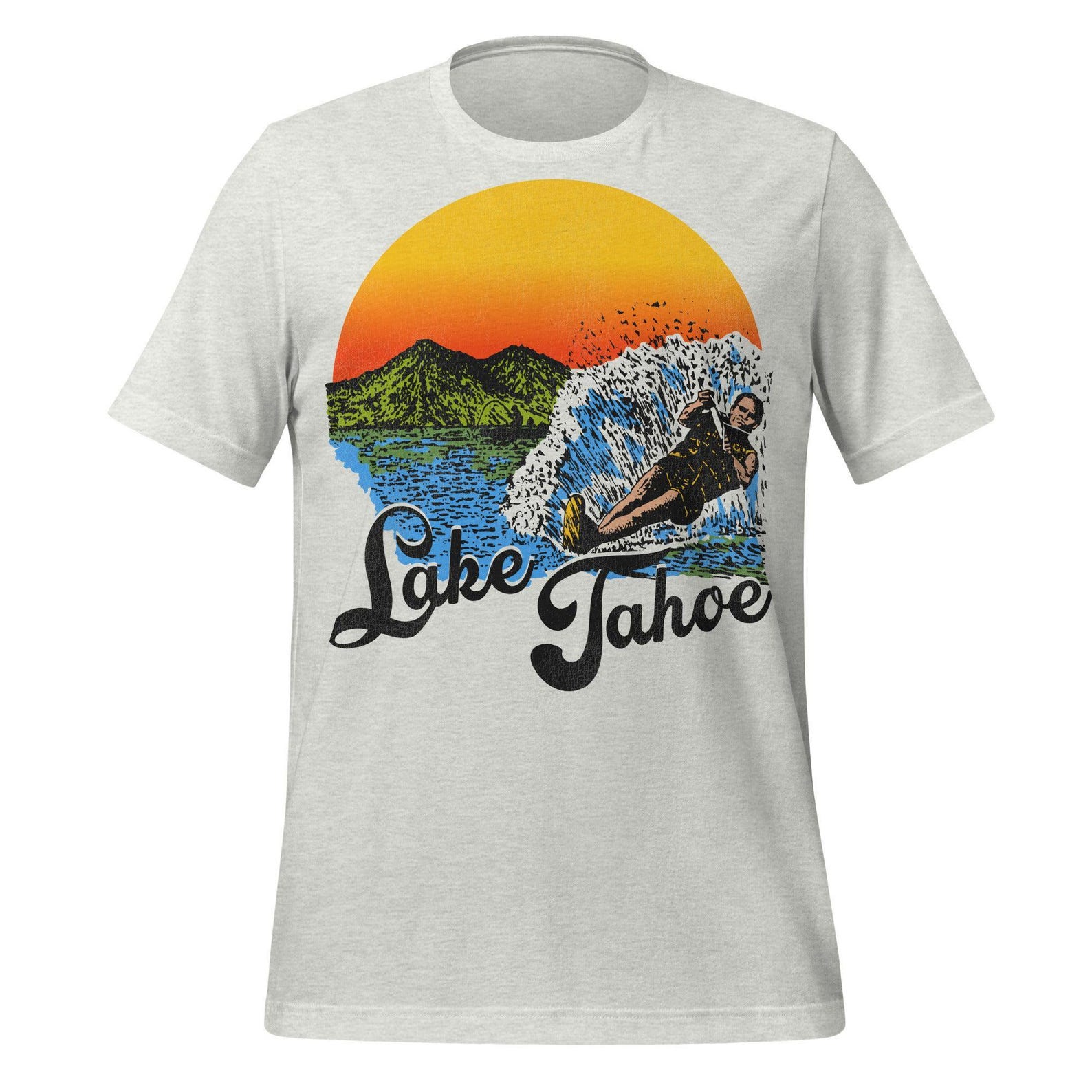 Lake Tahoe Waterskiing T-Shirt - Retro California Design S