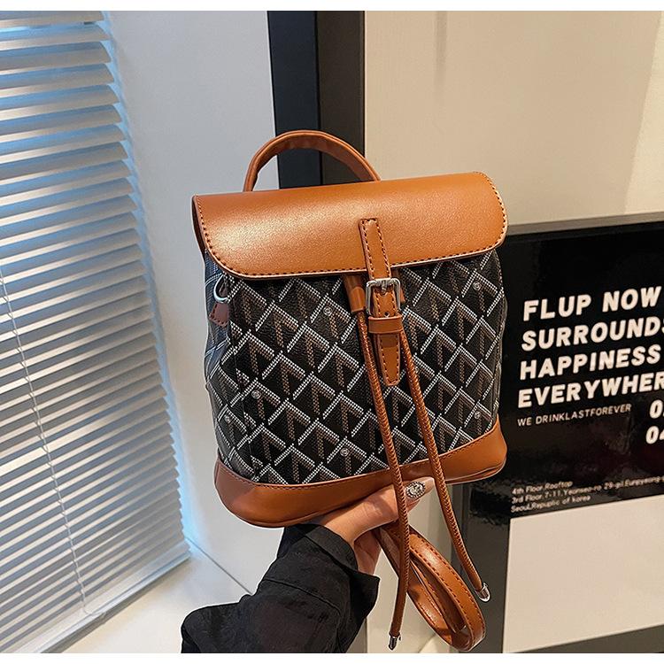 

Модная женская сумка 2024 года, осень, новая сумка, контрастный цвет, рюкзак, модная универсальная сумка-мессенджер коричневый