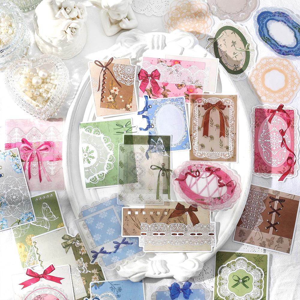 4 Styles 30 Pcs Vintage Material Paper Junk Journal DIY Scrapbooking Collage Materials Creative Stationery Background Paper