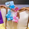 Hello Kitty Four Grid Button Musical Wooden Fish Keychain Fun Healing Stress Relief Portable Bag Hanging Ornament Delicate