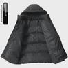 Men's Hooded Cotton-Padded Jacket, Size M-8XL, Winter Warmth, Casual Three-Bar Design