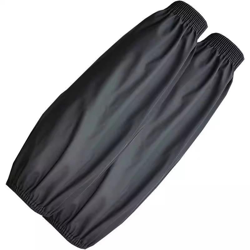 Heavy Duty Black Faux Leather Arm Sleeves Waterproof Oil Resistant for Kitchen Occupational Work Industrial Use Sleeve Cover