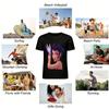 Trendy Chinese Style Purple Hair Cool Girl Print Top Casual Loose Crew Neck Short Sleeve T-Shirt Pure cotton T-shirt