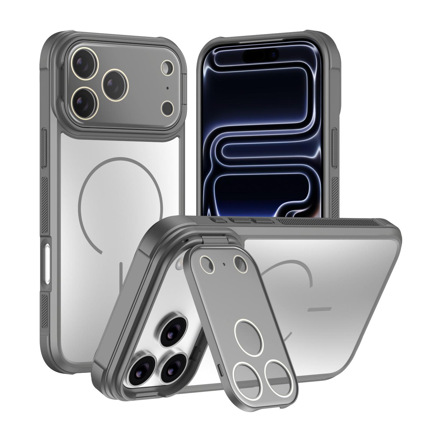 

Matte Camera Holder Phone Case For iPhone 17 Pro Max 14 15 Plus 11 12 13 16 Pro Air For Msagafe Wireless Charger Protector Cover iPhone 11